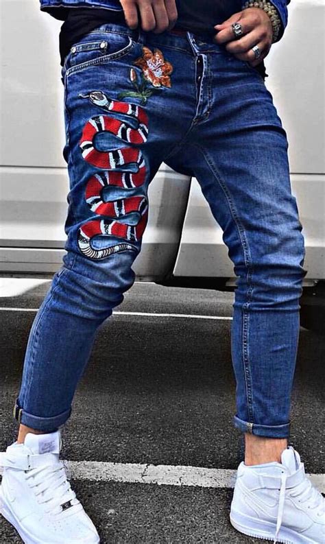 pantalon jean gucci homme|gucci jeans for men.